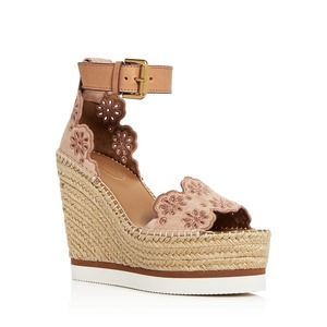 See by Chloe Suede Cut Out Espadrilles Size 11